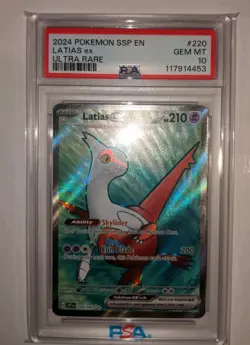 PSA 10 Latias ex #220 Surging Sparks 2024 Pokemon GEM MINT - Image 2