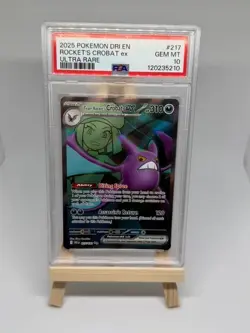 #001 - Team Tocket's Crobat ex 217/182 Pokemon TCG Graded Slab - PSA 10 - Image 1