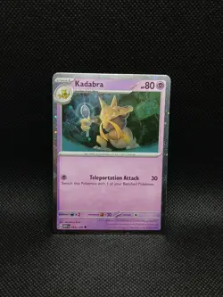 Pokemon Tcg Kadabra 064/165 Cosmo Holo Promo 3 Swirls Mint Condition - Image 1