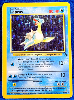 Lapras Fossil 10/62 MP Holo Pokemon Rare - Image 1