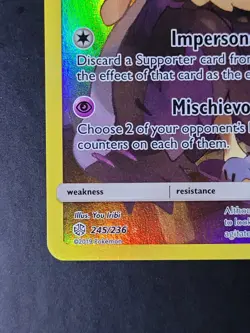Mimikyu 245/236 Alt Art Secret Rare Pokemon Sun & Moon Cosmic Eclipse - NM - Image 3