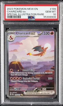 2023 POKEMON MEW EN-151 SPECIAL ILLUSTRATION RARE #199 CHARIZARD EX PSA 10 - Image 1