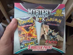 Pokemon TCG Mystery Power Box Factory Sealed 5 Booster Packs 1/10 Chase Pack - Image 1