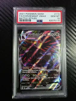 2021 Pokemon Battle Styles #110 Fa/Corviknight Vmax Battle Styles PSA 10 - Image 1