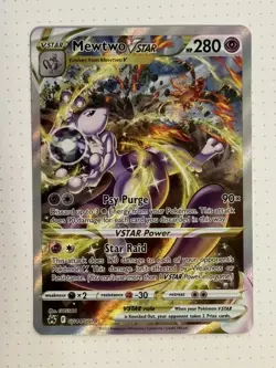 Pokemon TCG Crown Zenith Mewtwo VSTAR Holo Rare Card GG44/GG70 Galarian Gallery - Image 1