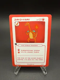Pokederp Zardichar 3/25 - Charizard Pokemon Derpy Fan Art Card - Image 1
