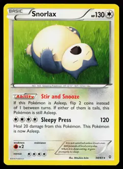 Snorlax 80/106 Rare XY - Flashfire Pokemon Card - Image 1
