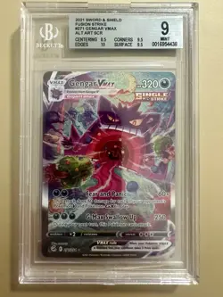 Gengar VMAX Alternate Art Secret Holo Card 271/264 Swsh08: Fusion Strike BGS 9.0 - Image 1
