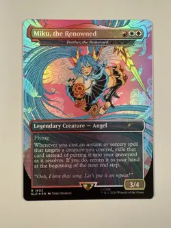 Miku, the Renowned FOIL Secret Lair Hatsune Miku Feather, the Redeemed NM MTG - Image 2
