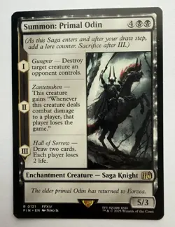 MTG Summon: Primal Odin 0121 Final Fantasy Regular Rare Enchantment Creature - Image 1