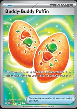 Pokemon TCG Buddy-Buddy Poffin 167/132 Me01: Mega Evolution Holo - Image 1