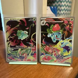 Pokemon 2025 Mega Evolution Bulbasaur 133/132 IR NM & Ivysaur 134/132 IR NM - Image 1