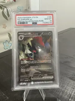 2025 POKEMON JOURNEY TOGETHER SPECIAL ILLUSTRATION RARE N'S ZOROARK EX PSA 10 - Image 1