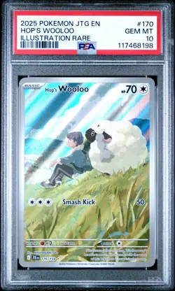 2025 POKEMON JTG EN-JOURNEY TOGETHER ILLUSTRATION RARE #170 HOP'S WOOLOO PSA 10 - Image 1