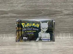 Pokemon 1999 The First Movie Topps Booster Pack Black Logo New Sealed 1 - Image 1