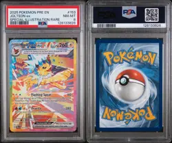 2025 POKEMON JOLTEON EX 153/131 - PRE EN-PRISMATIC EVOLUTIONS SIR PSA 8 - Image 4