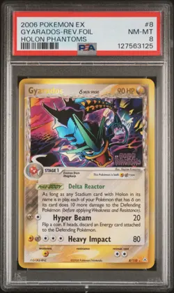 2006 Pokemon Gyarados EX Holon Phantoms Reverse Holo Foil #8 PSA 8 - Image 1