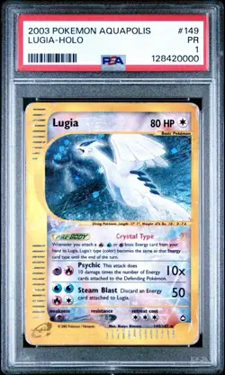 2003 POKEMON AQUAPOLIS #149 LUGIA-HOLO PSA 1 - Image 1