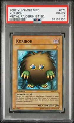2002 Yu-Gi-Oh! Kuriboh MRD-071 Super Rare Black PSA 4 VG-EX - Image 1