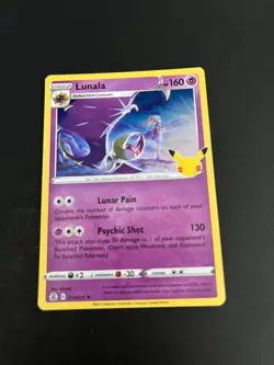 Pokemon TCG Lunala Scarlet Violet Celebrations 015/025 Holo Rare Trading Card - Image 2
