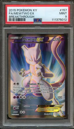 Mewtwo EX 157/162 Breakthrough Full Art PSA 9 Mint Pokemon Card - Image 1