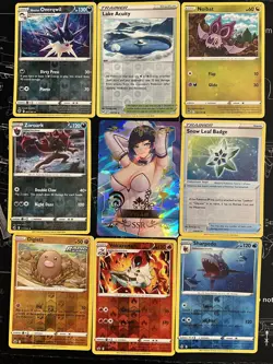 Rare Sexy Anime Waifu Card and 8 Holographic pokemon cards - Image 1