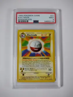 PSA 9 Mint - Electrode 21/102 - Base Set Shadowless - Pokemon Card with Goodies! - Image 2