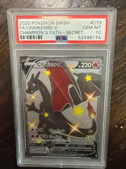 PSA 10 GEM MINT Charizard V 079/073 Champions Path Holo Pokemon Card - Image 1