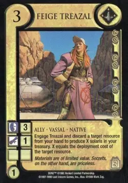 Dune CCG JUDGE OF THE CHANGE chpt 3 FEIGE TREAZAL M/GEM MINT Tip Top Shelf Card - Image 1