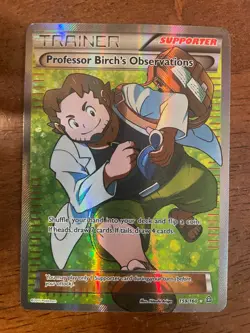 Pokemon Professor Birchs Observations Full Art Rare Card 159/160 Primal Clash NM - Image 1