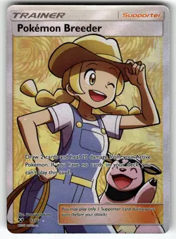 Pokemon Breeder (Full Art) 73/73 Shining Legends NM Pokemon Card TCG - Image 1