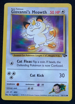 Giovanni's Meowth 74/132 Gym Challenge Set Pokemon Card LP - Image 1