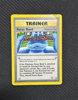 Pokemon TCG Neo Genesis Focus Band Unlimited Rare Card 86/111 Heavy play - Image 1