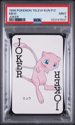 PSA 9 MINT 1998 POKEMON TELEVI-KUN MAGAZINE PLAYING CARDS MEW JOKER - Image 1