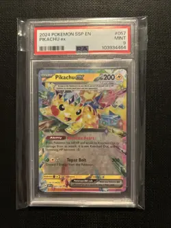 PSA 9 MINT PIKACHU EX 57/191 - 2024 POKEMON SURGING SPARKS SSP - Image 1