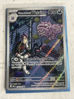 NM-Mint Team Rocket's Weezing - 199/182 - Illustration Rare Pokemon Destined Riv - Image 1