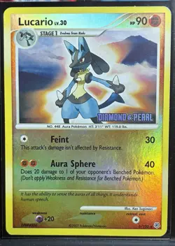 Lucario LV.30 6/130 Diamond & Pearl Reverse Holo Stamped Pokemon TCG - Image 1