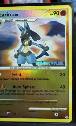 Lucario LV.30 6/130 Diamond & Pearl Reverse Holo Stamped Pokemon TCG - Image 4