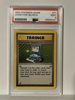 1999 Pokemon Game Computer Search 71/102 PSA 9 Mint Rare - Image 1