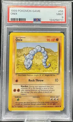 🔥 1999 Pokemon Base Set - Onix #56/102 - PSA 9 MINT - Image 1