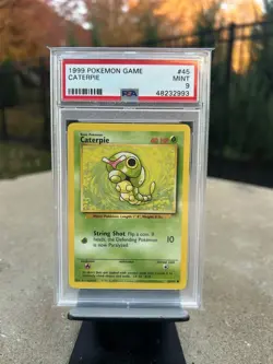 Pokemon Caterpie Base Set Unlimited #45 PSA 9 Mint - Image 1