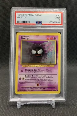 1999 POKEMON GAME #50 GASTLY PSA 9 MINT UNLIMITED BASE SET - Image 1