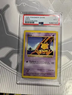 1999 POKEMON GAME BASE SET 43 ABRA SHADOWLESS PSA 9 MINT - Image 1