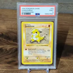 1999 Pokemon Base Set Sandshrew SHADOWLESS PSA 9 #62 - Image 1
