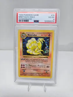 1999 POKEMON BASE SET SHADOWLESS #12 NINETALES-HOLO PSA 4 - Image 1