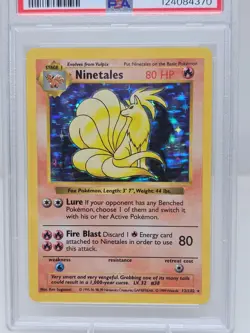 1999 POKEMON BASE SET SHADOWLESS #12 NINETALES-HOLO PSA 4 - Image 2