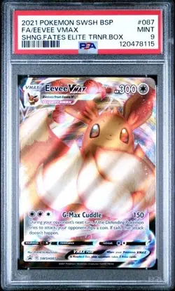 EEVEE VMAX PSA 9 • #087 2021 Pokemon SWSH BSP FA SHNG Fates Elite Trainer Box - Image 1