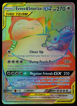 Eevee & Snorlax GX Tag Team #191 NM-M Pokemon Card - Image 1