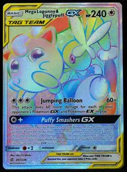Mega Lopunny & Jigglypuff GX Tag Team #261 NM-M Pokemon Card - Image 1