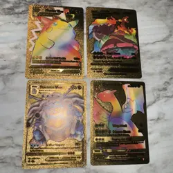 Rare Rainbow Gold Charizard GX Card 150/147 Pikachu 44/185 Blastoise Pokemon - Image 1
